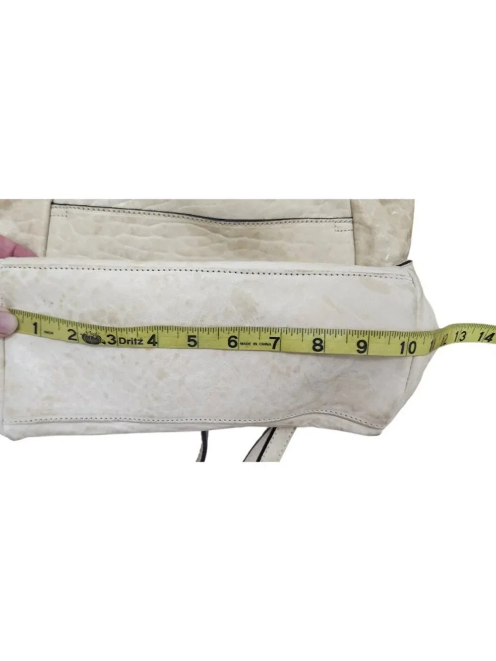 INNUE Made in Italy Ivory Leather Backpack Chain Handle Purse
